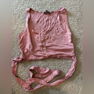 Fashion Nova Ribbed Pink Crop Top